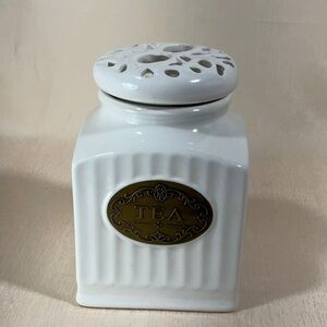 Tea Canister Lace Lattice Top Classic French Chic Home